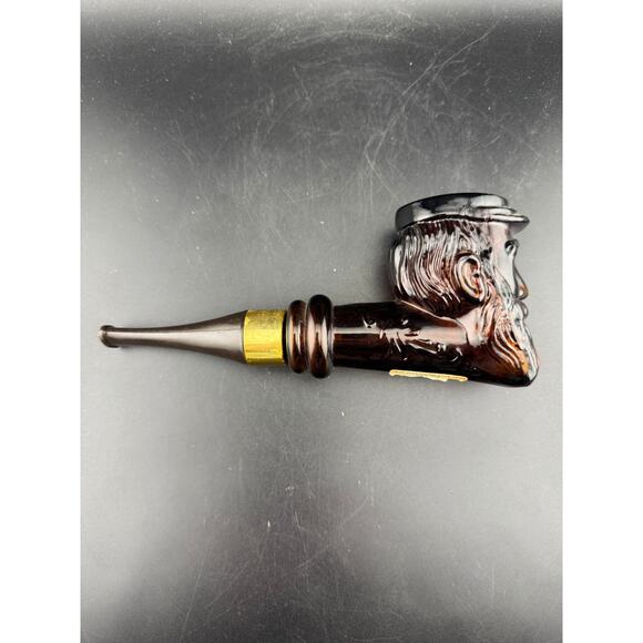 Vintage Avon Civil War Brown Glass Pipe After Shave Bottle - Picture 2 of 5